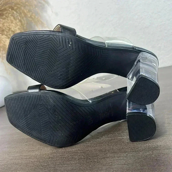 COPY - NEW -BP - Slide Sandal Naomi Black Clear Block Heel Womens - Picture 10 of 12